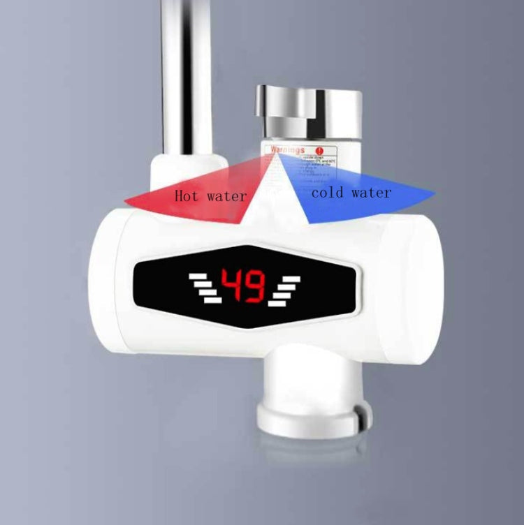 Dynamic Digital Display Instant Heating Electric Hot Water Faucet Kitchen&Domestic Hot&Cold Water Heater EU Plug, With Shower Head, Large Elbow, Universal Tube – Waterproof