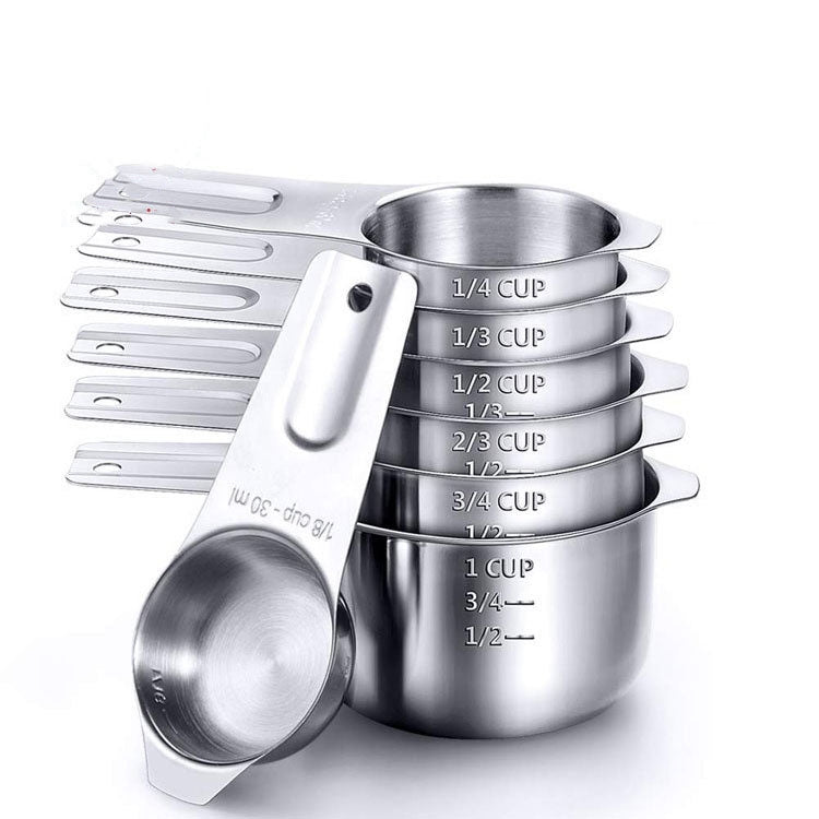 7 in 1 304 Stainless Steel Measuring Cup Set Baking Tools, 7 in 1 Measuring Spoon 7 in 1 Measuring Spoon