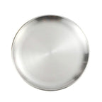 Stainless Steel Thickened Round Plate Cafe Tray Fruit Cake Plate Bone Plate Dish Shallow Plate, 14cm Brushed Matte Silver, 17cm Brushed Matte Silver, 20cm Brushed Matte Silver, 23cm Brushed Matte Silver, 26cm Brushed Matte Silver                       ...