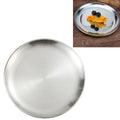 Stainless Steel Thickened Round Plate Cafe Tray Fruit Cake Plate Bone Plate Dish Shallow Plate, 14cm Brushed Matte Silver, 17cm Brushed Matte Silver, 20cm Brushed Matte Silver, 23cm Brushed Matte Silver, 26cm Brushed Matte Silver                       ... 14cm Brushed Matte Silver