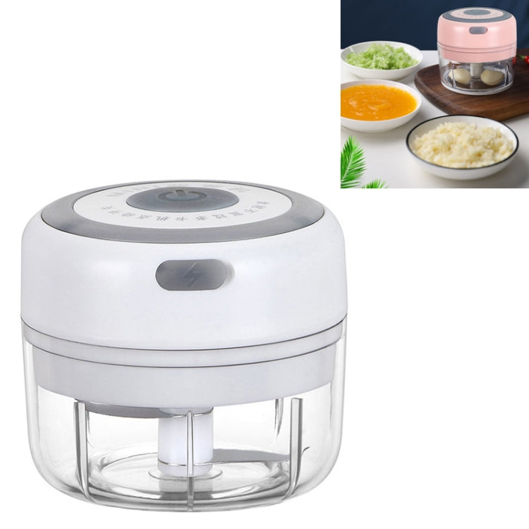 Electrical USB Rechargeable Garlic Mixing Masher Complementary Food Masher Stainless Steel Crushing Garlic Peeling Device Wireless Mini Garlic Cutter, White, Green White White