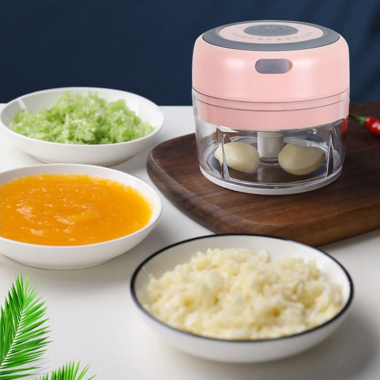 Electrical USB Rechargeable Garlic Mixing Masher Complementary Food Masher Stainless Steel Crushing Garlic Peeling Device Wireless Mini Garlic Cutter, White, Green