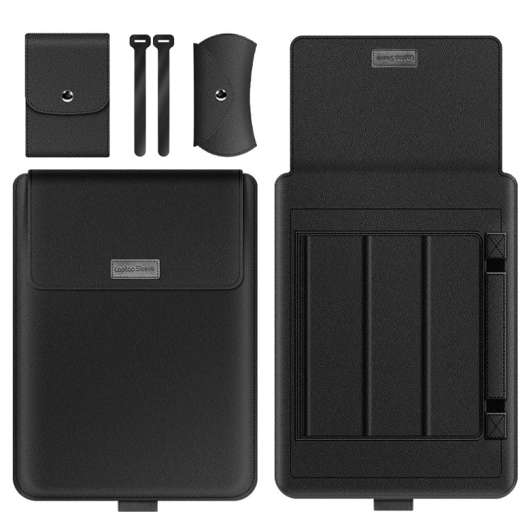 A2 4 in 1 Computer Bracket Liner Bag Storage Bag, 11/12 inch, 13/14 inch, 15 inch – Leather, TPU 11 12 inch Black