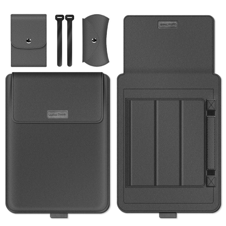 A2 4 in 1 Computer Bracket Liner Bag Storage Bag, 11/12 inch, 13/14 inch, 15 inch – Leather, TPU 11 12 inch Gray