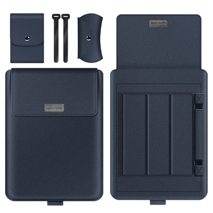 A2 4 in 1 Computer Bracket Liner Bag Storage Bag, 11/12 inch, 13/14 inch, 15 inch – Leather, TPU 11 12 inch Dark Blue