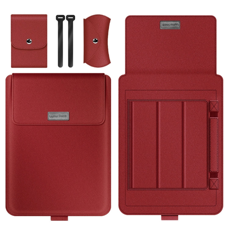 A2 4 in 1 Computer Bracket Liner Bag Storage Bag, 11/12 inch, 13/14 inch, 15 inch – Leather, TPU 13 14 inch Red