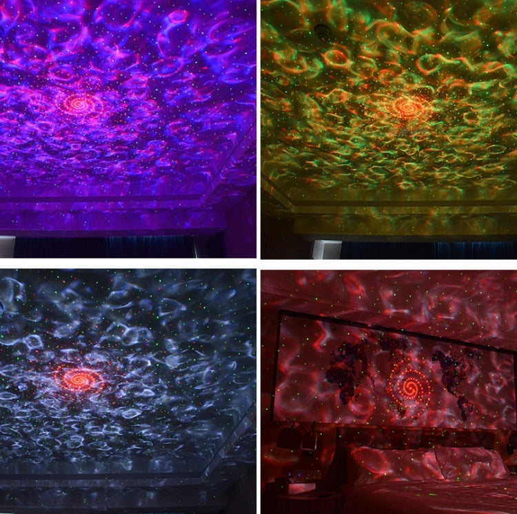 M2 8W Christmas Starry Sky Laser Projection Atmosphere Light Rotating Starry Dynamic Water Pattern Sleeping Light, USB, Battery