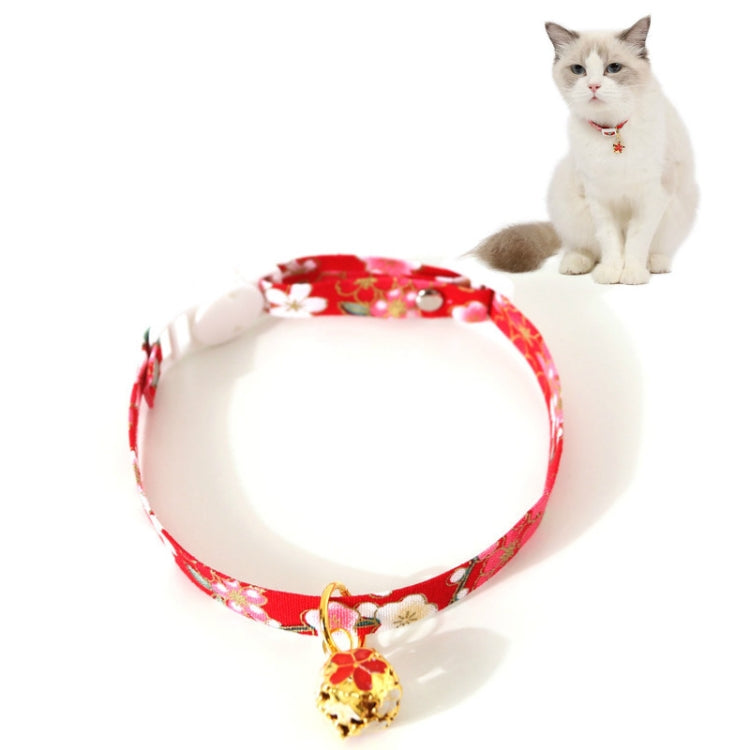 Adjustable Pet Flower Hollow Bell Collar Cat Dog Collar Accessories, S 17-32cm S 17-32cm Red