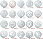 6 PCS Stainless Steel Garland Mold Fancy Coffee Printing Model Coffee Milk Foam Spray Pattern Template Random Style Delivery, 6 PCS