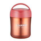 GOURMET Stainless Steel Insulation Cup Double-Sealed Insulation Soup Cup, Red, Yellow, Blue Red