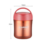 GOURMET Stainless Steel Insulation Cup Double-Sealed Insulation Soup Cup, Red, Yellow, Blue