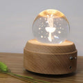 Girl Bedside Lamp Crystal Ball Wooden Base Music Box Charging Glow Rotating Night Light, Random Music, Ballet, Castle, Unicorn, Flying Pig, Dogs, Drawing Girl, Whale, Deer, Deer Head, Cat, Mermaid, Dandelion, Balloon Bear, Christmas Tree, Double Pig   ... Ballet