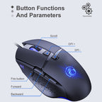 iMICE T91 8 Keys 7200DPI USB Wired Luminous Gaming Mouse, Cable Length: 1.8m – Durable Build, Easy to Use