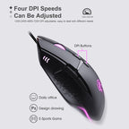 iMICE T91 8 Keys 7200DPI USB Wired Luminous Gaming Mouse, Cable Length: 1.8m – Durable Build, Easy to Use