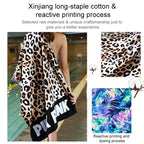 Printed Soft Bath Towel Adult Cotton Beach Pad Towel Size: 147x71cm, Color Par Pink KS-2, Leaf KS-6, Coffee Leopard TL-19, Color Leaves KS-1, Color Basho KS-5, Coffee Leopard Pinkr KS-9, Palm Leaf KS-8, Glasses KS-7, Power Bear KS-11