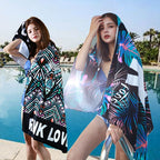 Printed Soft Bath Towel Adult Cotton Beach Pad Towel Size: 147x71cm, Color Par Pink KS-2, Leaf KS-6, Coffee Leopard TL-19, Color Leaves KS-1, Color Basho KS-5, Coffee Leopard Pinkr KS-9, Palm Leaf KS-8, Glasses KS-7, Power Bear KS-11
