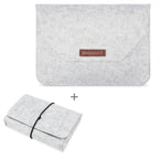 Portable Air Permeable Felt Sleeve Bag for MacBook Laptop, with Power Storage Bag, 12 inch, 13 inch, 15 inch, 11 inch – Durable Build, Easy to Use 12 inch Grey