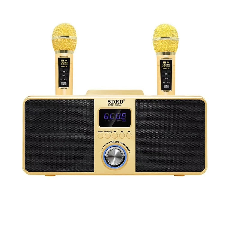 SDRD SD309 Wireless Microphone Bluetooth Audio All-In-One Machine Golden