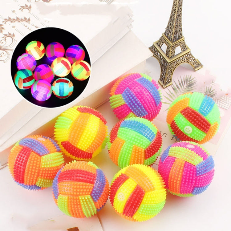 10 PCS Luminous Volleyball Bouncy Ball Massage Ball Whistle Thorn Ball, Random Color Delivery, Diameter 6.5cm, Diameter 7.5cm Diameter 6.5cm