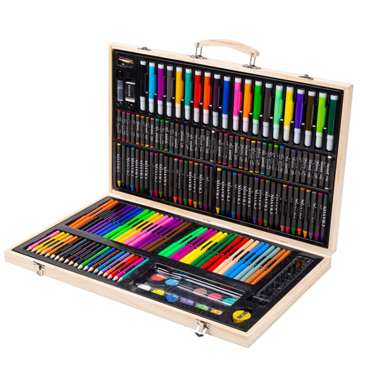Painting Wooden Box Colorful Pen Set Art School Supplies For Children, 180 in 1 180 in 1