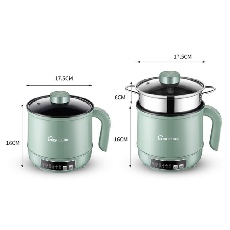 Multi-Function Electric-Cooker Mini Dormitory Student Cooking Rice Stir Frying Non-Stick Pot, 110V US Plug, White Manual Single Pot, White Manual Style with Steaming Grid, White Smart Single Pot, White Smart With Steaming Grid, Green Manual Single...