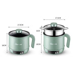 Multi-Function Electric-Cooker Mini Dormitory Student Cooking Rice Stir Frying Non-Stick Pot, 110V US Plug, White Manual Single Pot, White Manual Style with Steaming Grid, White Smart Single Pot, White Smart With Steaming Grid, Green Manual Single...