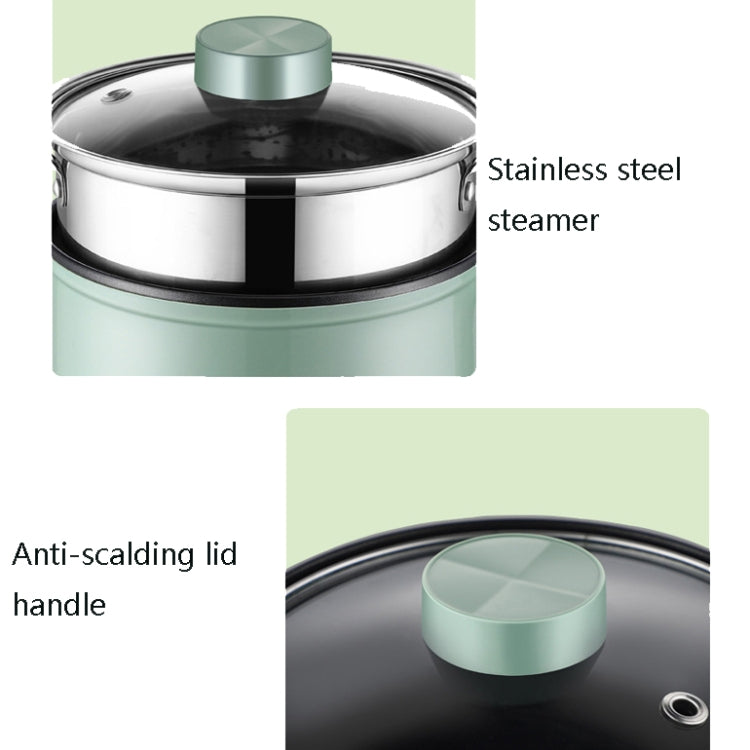 Multi-Function Electric-Cooker Mini Dormitory Student Cooking Rice Stir Frying Non-Stick Pot, 110V US Plug, White Manual Single Pot, White Manual Style with Steaming Grid, White Smart Single Pot, White Smart With Steaming Grid, Green Manual Single...