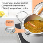Fryer Pot Household Non-Stick Pan Temperature Control Mini Frying Pot, 20cm