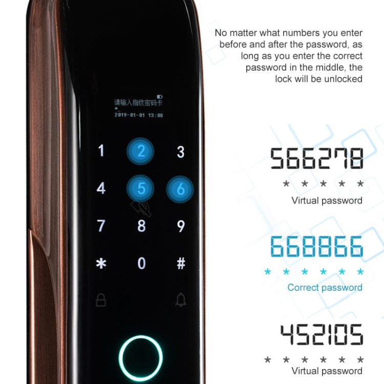 Smart Wifi Anti-Theft Fingerprint Password Lock Mobile Phone Remote Control Electronic Door Lock Magnetic Card Lock, SM-SL808 Automatic Black, SM-SL808 Automatic Bronze – Magnetic