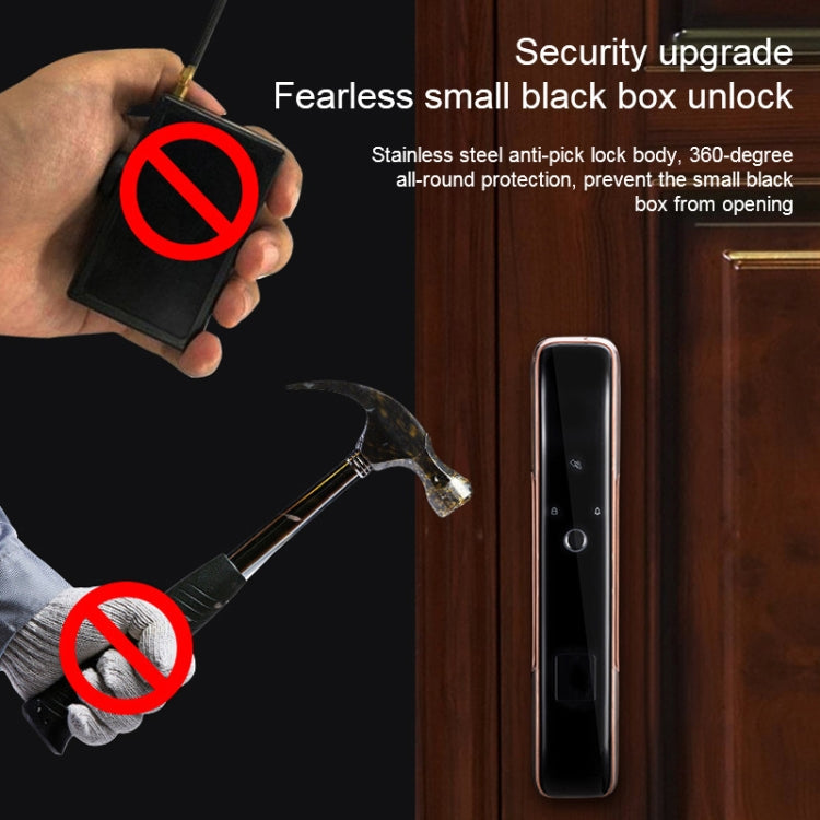 Smart Wifi Anti-Theft Fingerprint Password Lock Mobile Phone Remote Control Electronic Door Lock Magnetic Card Lock, SM-SL808 Automatic Black, SM-SL808 Automatic Bronze – Magnetic