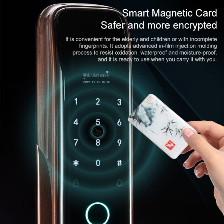 Smart Wifi Anti-Theft Fingerprint Password Lock Mobile Phone Remote Control Electronic Door Lock Magnetic Card Lock, SM-SL808 Automatic Black, SM-SL808 Automatic Bronze – Magnetic