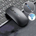 Inphic PM1 Office Mute Wireless Laptop Mouse, Battery Display – Leather Battery Display Metallic Gray