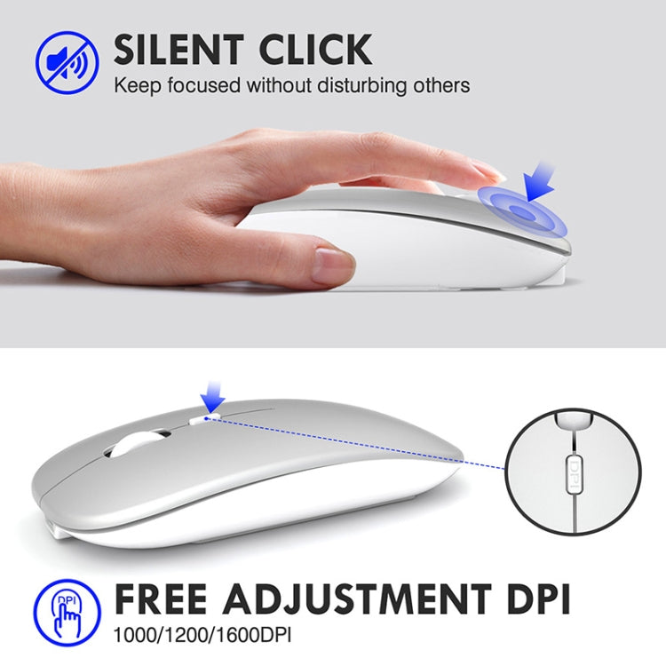Inphic PM1 Office Mute Wireless Laptop Mouse, Battery Display – Leather