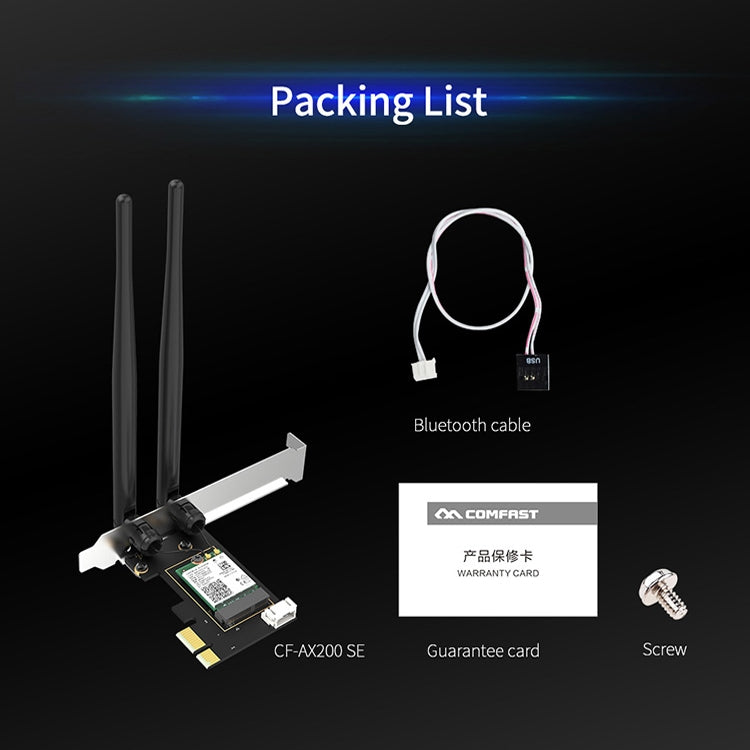 CF-AX200 SE 3000Mbps PCI-E Dual Band Frequency Bluetooth Wireless Network Card – Card Slot, Bluetooth