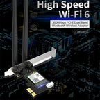 CF-AX200 SE 3000Mbps PCI-E Dual Band Frequency Bluetooth Wireless Network Card – Card Slot, Bluetooth