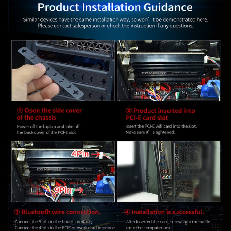 CF-AX200 SE 3000Mbps PCI-E Dual Band Frequency Bluetooth Wireless Network Card – Card Slot, Bluetooth