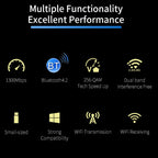 COMFAST CF-727B 1300Mbps Dual Frequency Gigabit USB Desktop Transmitter Receiver Portable Bluetooth V4.2 + WiFi Wireless Network Card – Bluetooth