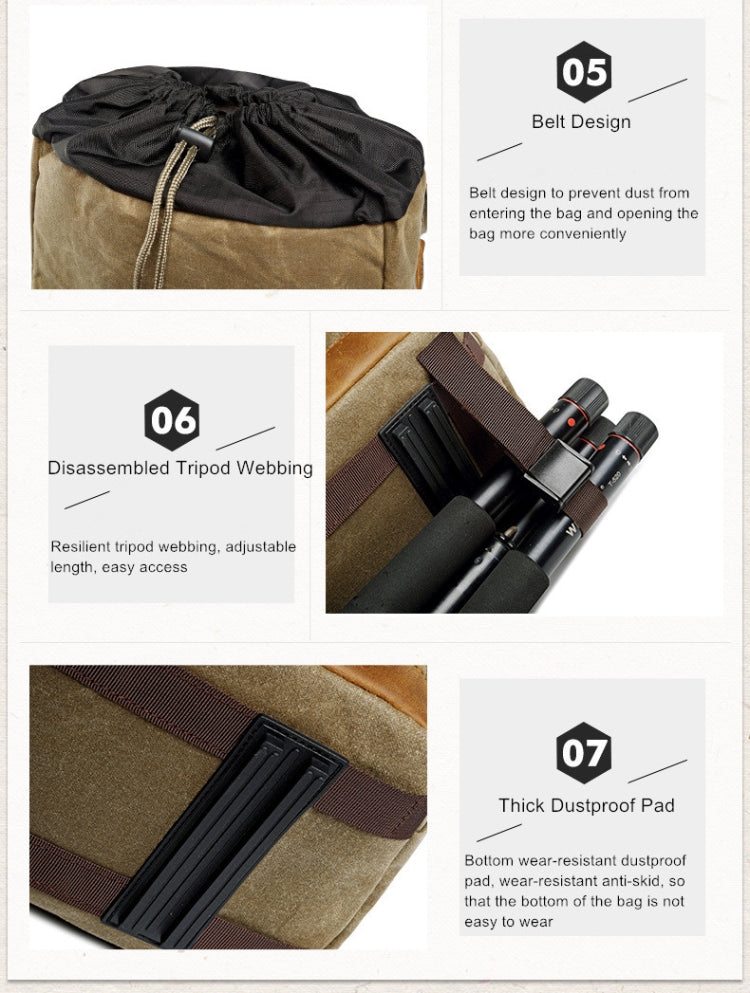 Batik Canvas Waterproof Photography Bag Outdoor Wear-resistant Large Camera Photo Backpack Men for Nikon / Canon / Sony / Fujifilm – Waterproof, Wear-resistant