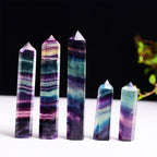 Natural Rough Stone Hexagonal Crystal Column Colorful Fluorite Column Ornaments, 3.5-4 cm, 4.1-4.9 cm, 5-6 cm, 6.1-6.4 cm, 6.5-7 cm, 7.1-7.4 cm, 7.5-8 cm, 8.1-9 cm, 9.1-10 cm, 10.1-11 cm, 11.1-12 cm, 13.1-14 cm, 14.1-15 cm, 3 cm or So
