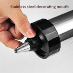 Multi-Function Stainless Steel Piping Gun Set Cookie Biscuits Hand Pressing Biscuit Machine Household DIY Baking Tools, 16 in 1(Silver) – Durable Build, Easy to Use