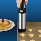 Multi-Function Stainless Steel Piping Gun Set Cookie Biscuits Hand Pressing Biscuit Machine Household DIY Baking Tools, 16 in 1(Silver) – Durable Build, Easy to Use