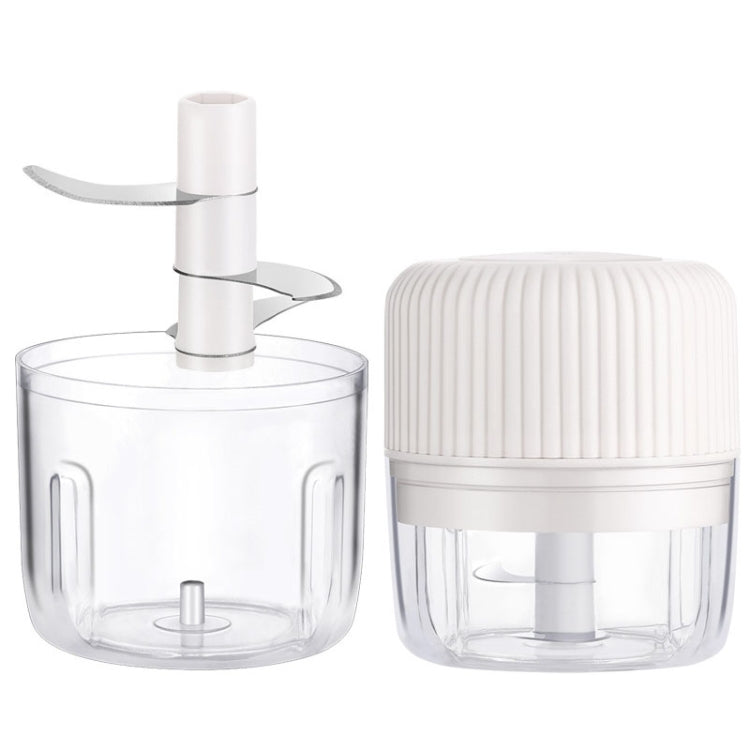 Household Vegetable Cutting Electric USB Garlic Masher Baby Mini Cooking Machine Baby Food Supplement Machine, 250ml, 100ml + 250ml, 100ml – Durable Build, Easy to Use 100ml + 250ml White