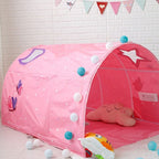 Children Home Bed Crawl Tunnel Game House Tent, Pink, Blue with Mosquito Net, Pink with Mosquito Net