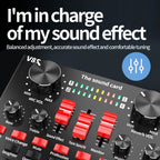 V8S Sound Card Mobile Phone Computer Anchor Live K Song Recording Microphone, English Version, V8S + Golden Net BM700 Set, V8S + Black Bet BM700 Set