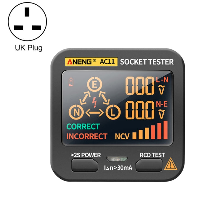 ANENG AC11 Multifunctional Digital Display Socket Tester Electrical Ground Wire Tester UK Plug