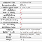2 PCS ANENG 168MAX Portable Battery Tester High-Precision Battery Power Tester Battery Capacity Tester