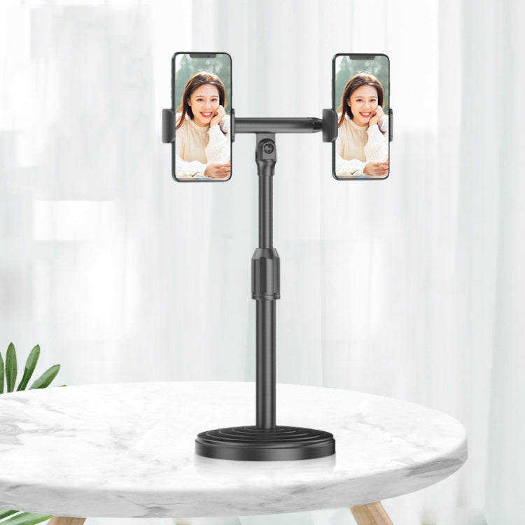2 PCS Desktop Universal Retractable Multifunctional Mobile Phone Live Broadcast Stand, Dual Positions, Three Positions, Double Positions With Fill Light, Three Positions With Fill Light Dual Positions