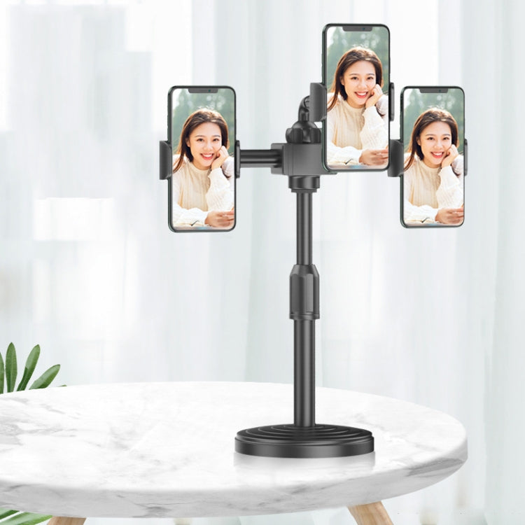 2 PCS Desktop Universal Retractable Multifunctional Mobile Phone Live Broadcast Stand, Dual Positions, Three Positions, Double Positions With Fill Light, Three Positions With Fill Light Three Positions