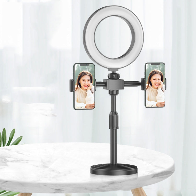 2 PCS Desktop Universal Retractable Multifunctional Mobile Phone Live Broadcast Stand, Dual Positions, Three Positions, Double Positions With Fill Light, Three Positions With Fill Light Double Positions With Fill Light