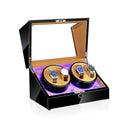 Electric Motor Rotating Watch Box Automatic Mechanical Watch Shaker, US... Black + Camel Flannel